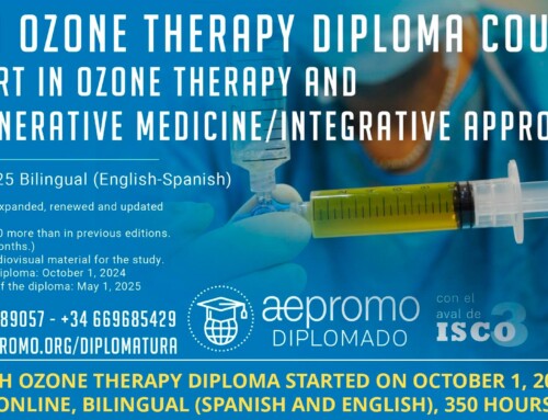 11th Ozone Therapy Diploma started on October 1, 2024. Online, bilingual (Spanish and English), 350 hours